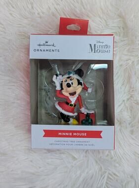 Hallmark Disney Minnie Mouse Christmas Tree Ornament NIB Holiday Decor Santa Hat